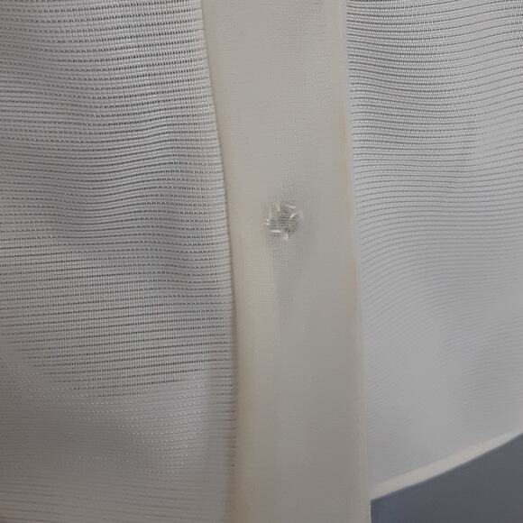 Vintage 1940s Pearl Button Front Volup Blouse Cream Short Sleeve Dacron Fabric - Picture 6 of 13